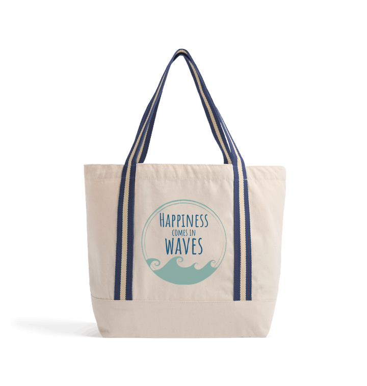 Natural/French Navy Heat Transfer Bag