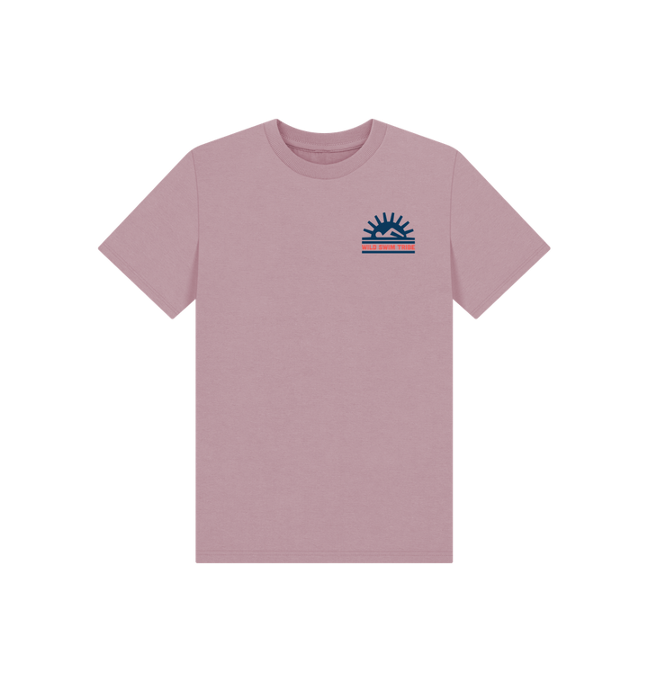Mauve Printed Kids T-Shirt Front