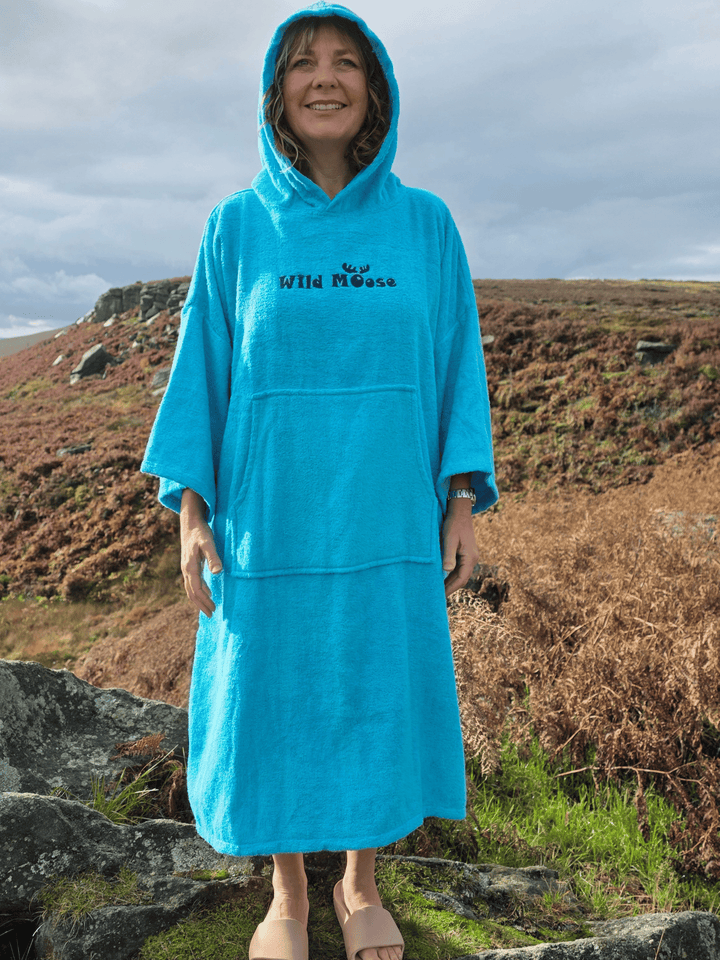 Blue Whale - bamboo/cotton poncho towel