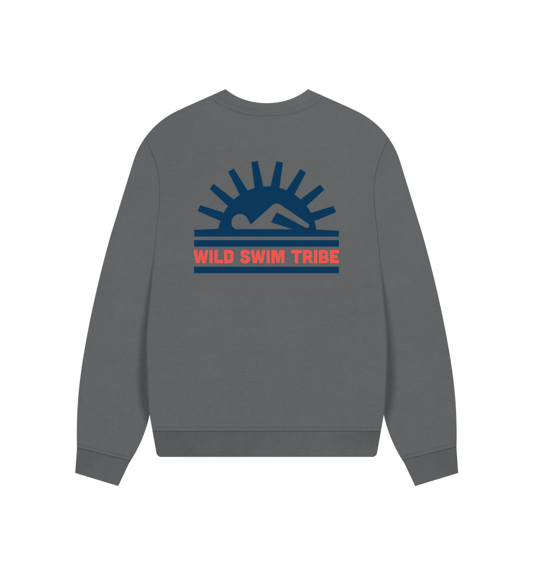 Slate Grey Printed Sweater Back