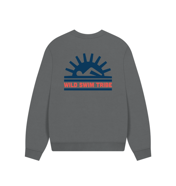 Slate Grey Printed Sweater Back