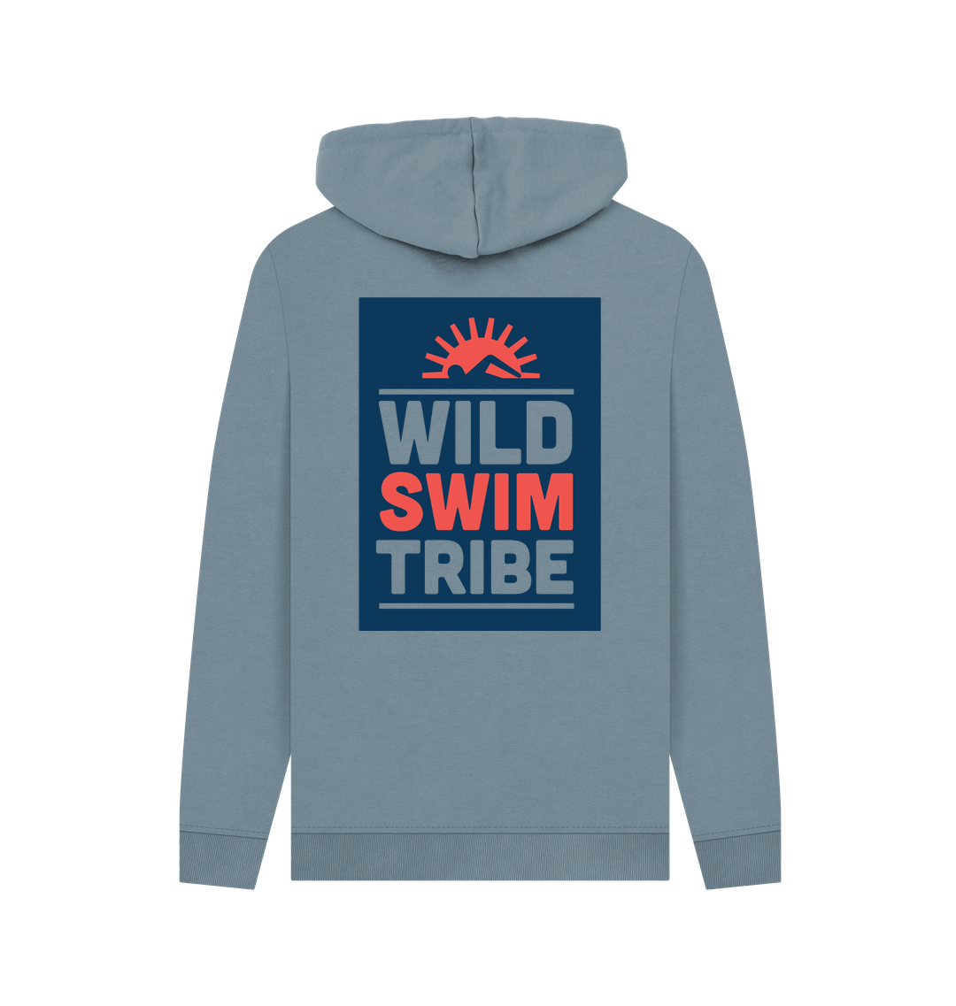 Stone Blue Printed Hoody Back