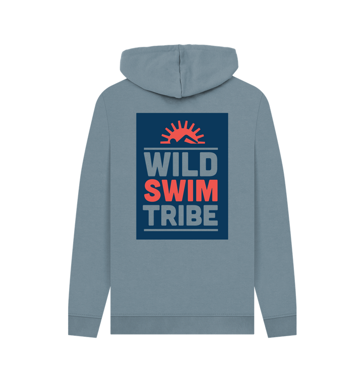 Stone Blue Printed Hoody Back