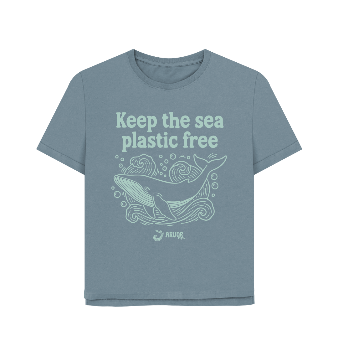 Stone Blue Printed T-shirt Front