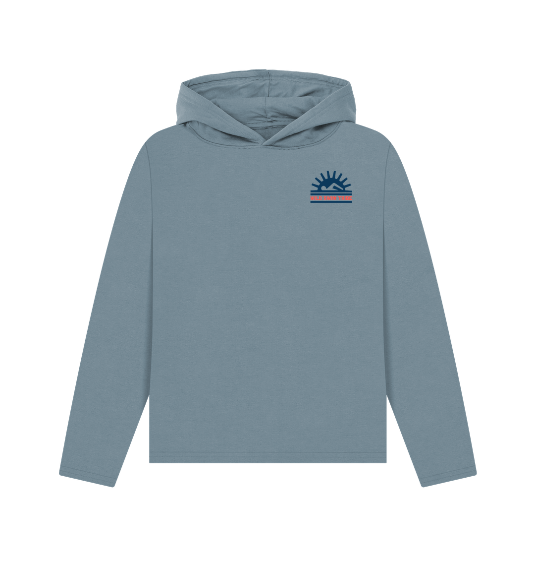Stone Blue Printed Hoody Front