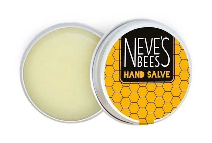 Neve's Bees hand salve for men in a aluminium tin - special mix of pure beeswax blended with pure plant oils soothes, nourishes and treats dry hands.