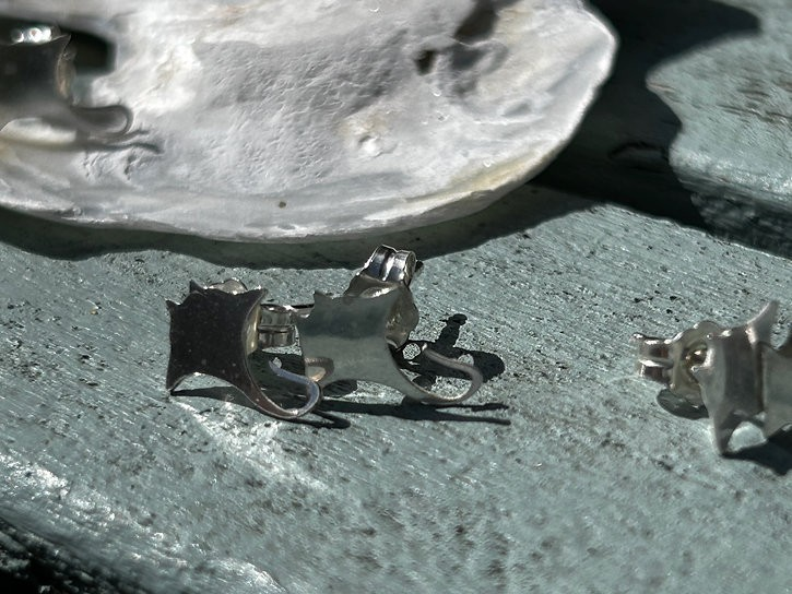 Manta Rays Silver Earrings