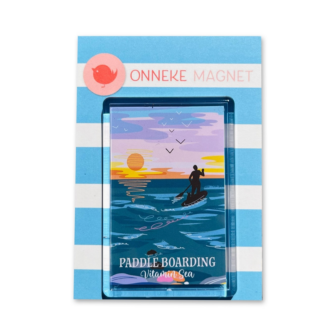 Bring paddle boarding vibes to your fridge with this vibrant “Vitamin Sea” magnet by Onneke – a fun, eco-friendly gift for coastal adventurers.