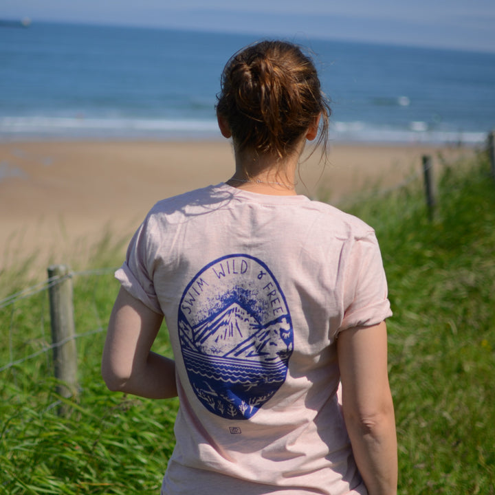Swim Wild & Free Unisex T-Shirt - Back Logo