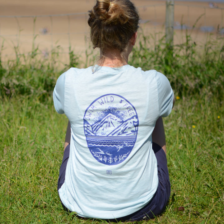 Swim Wild & Free Unisex T-Shirt - Back Logo