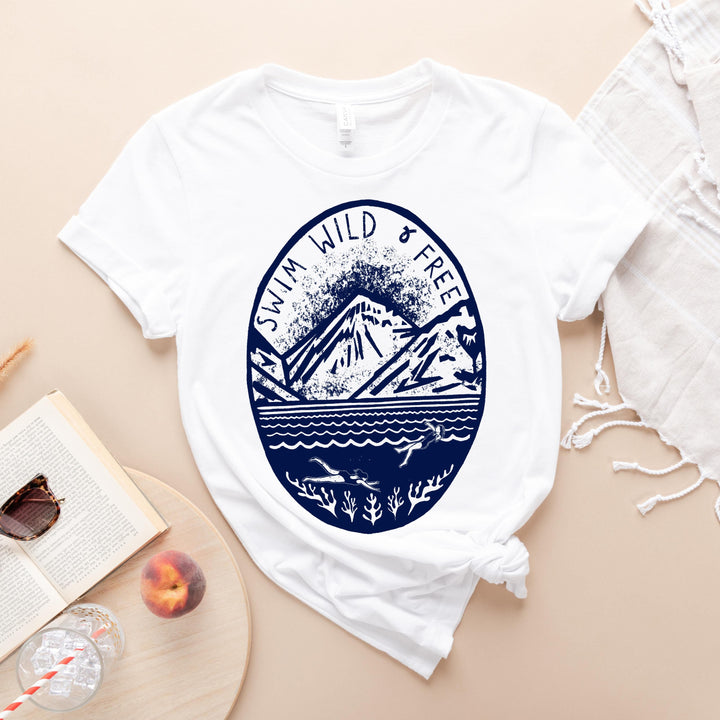 Swim Wild & Free Unisex T-Shirt - Front Logo