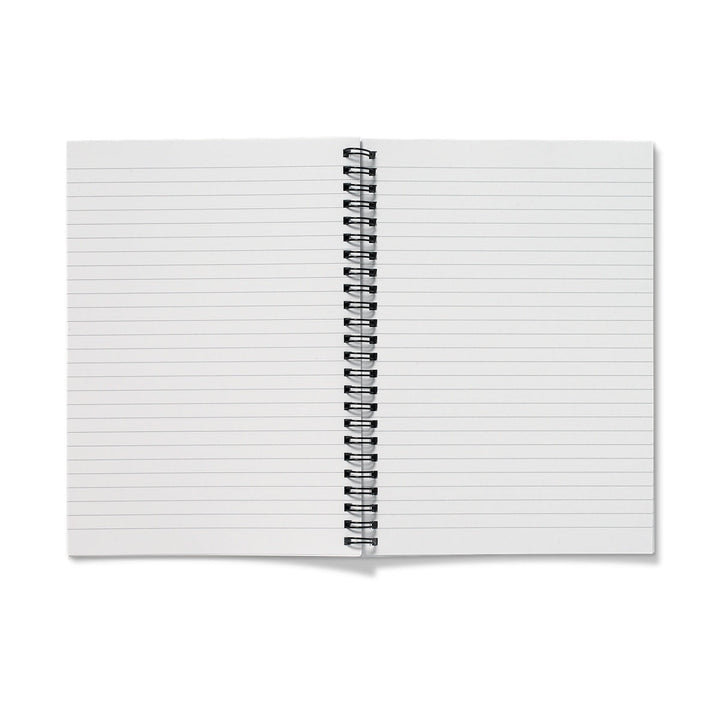 Inside pages of Vitamin Sea wild swimming notebook with lined paper