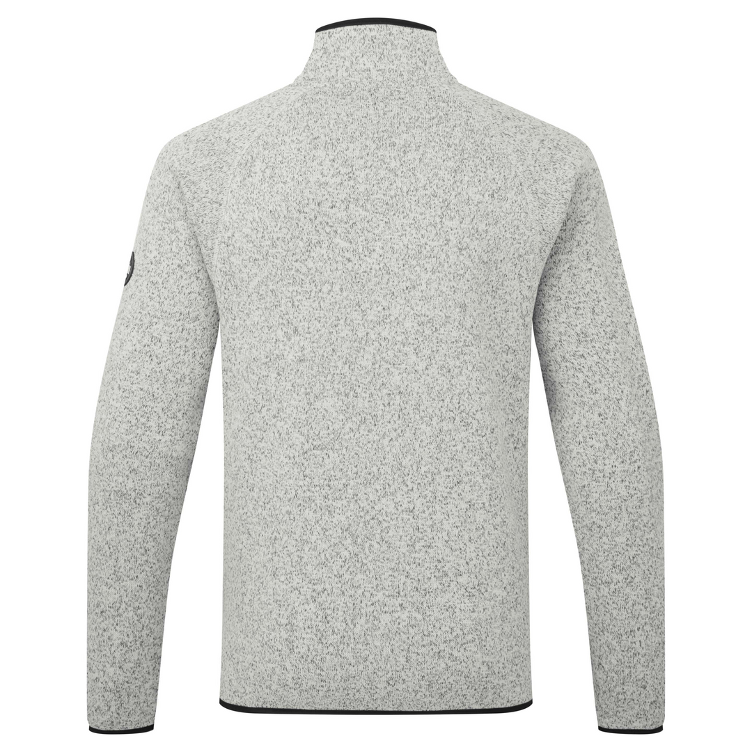 1/4 Zip Neck Knit Fleece - Grey Marl