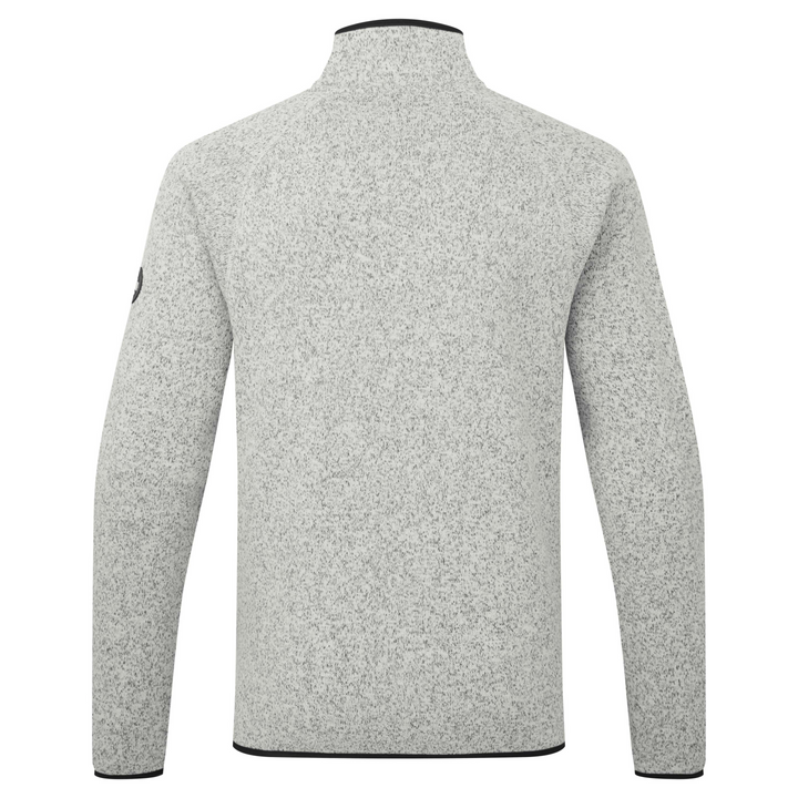 1/4 Zip Neck Knit Fleece - Grey Marl