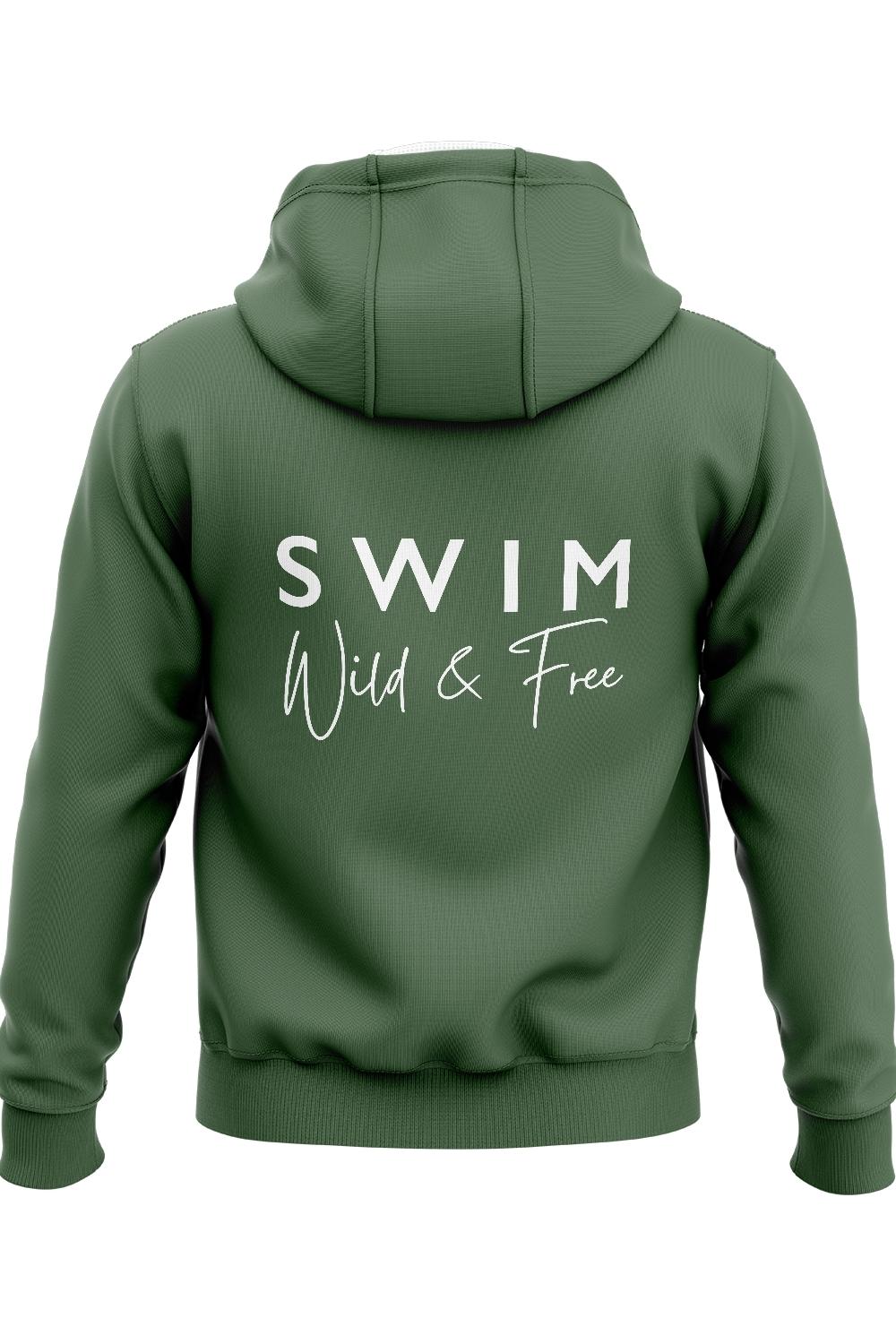 Swim Wild & Free Unisex Organic Pop-Over Hoodie