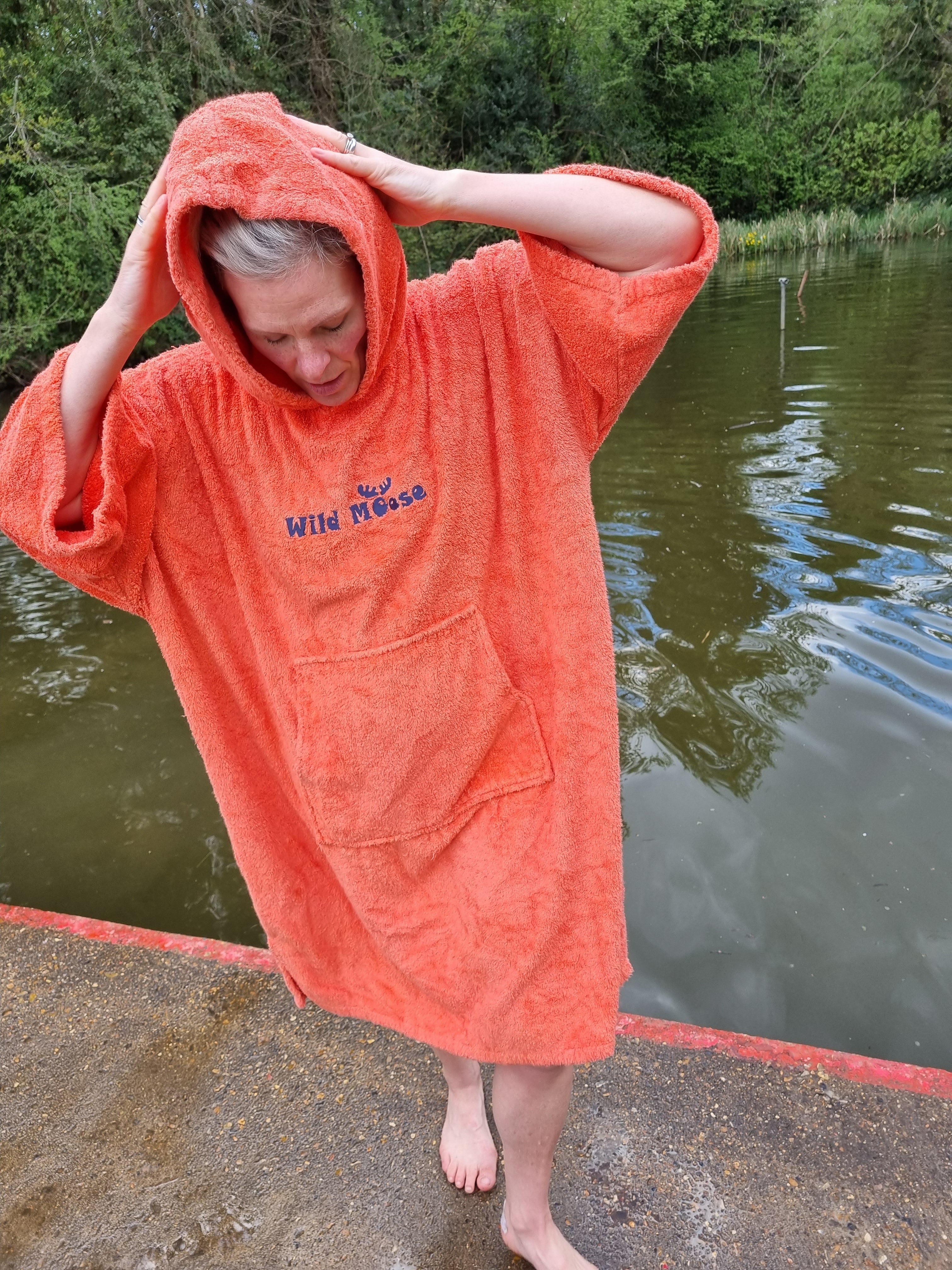 Silly Salmon - bamboo/cotton poncho towel