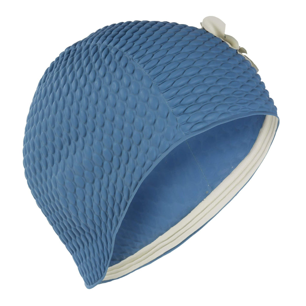 Blue Vintage Style Flower Swim Hat - Fine Saratoga Ltd