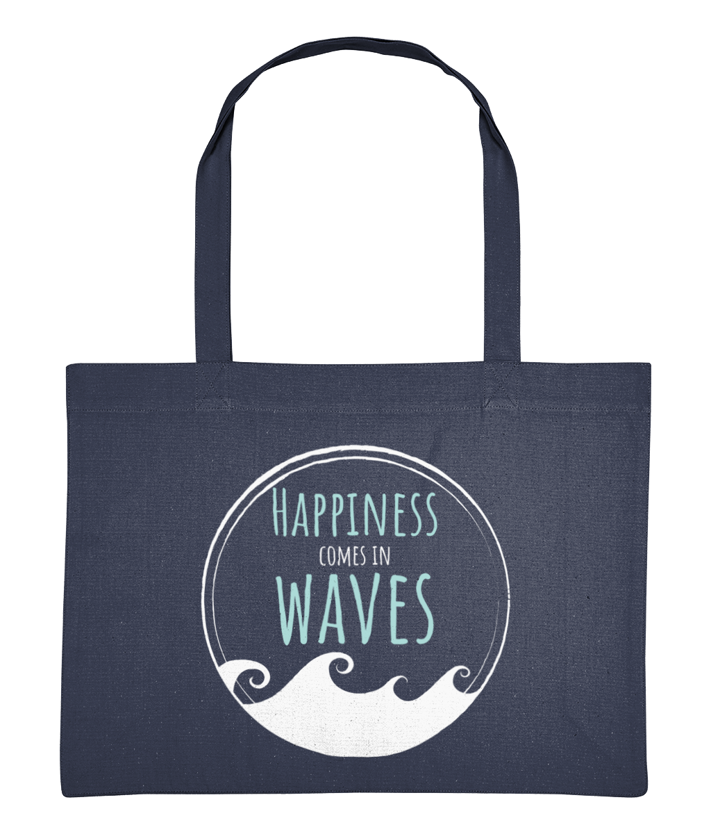 Happiness Comes in Waves Recycled Cotton Shopping Bag