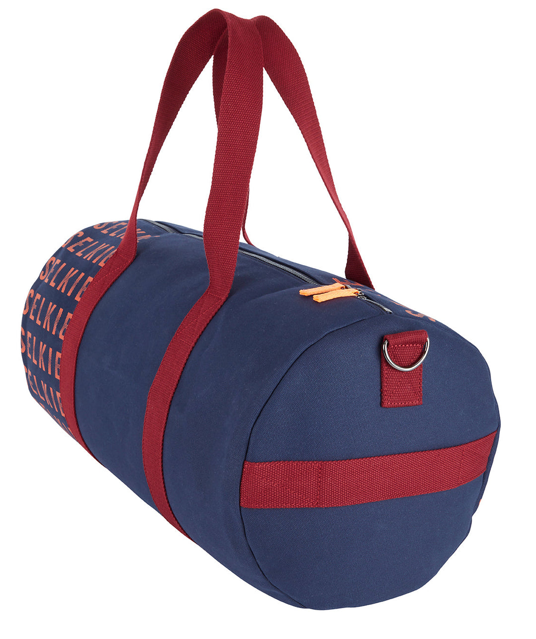 CANVAS BARREL BAG - NAVY with Logo