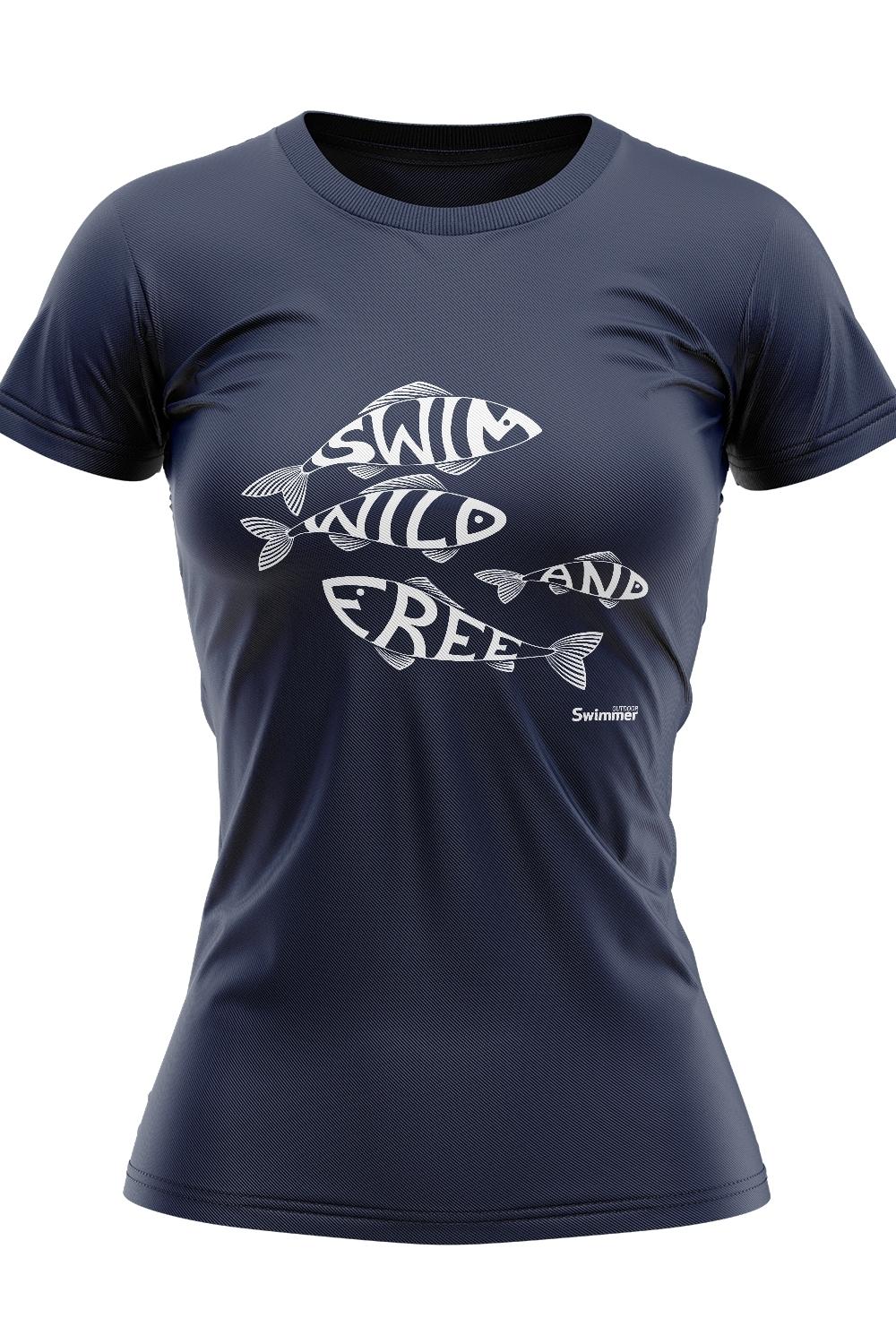Swim Wild & Free Women's Fish Logo Organic Tee