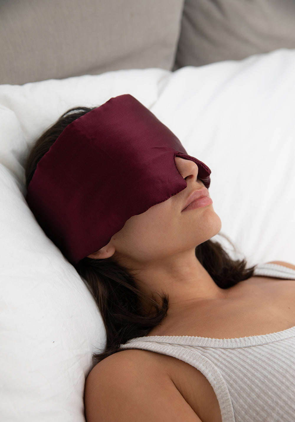 Silk Blackout Eye Mask - Burgundy Berry Red