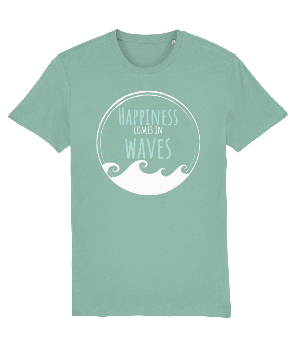 Happiness Comes In Waves Unisex Organic Cotton T-shirt