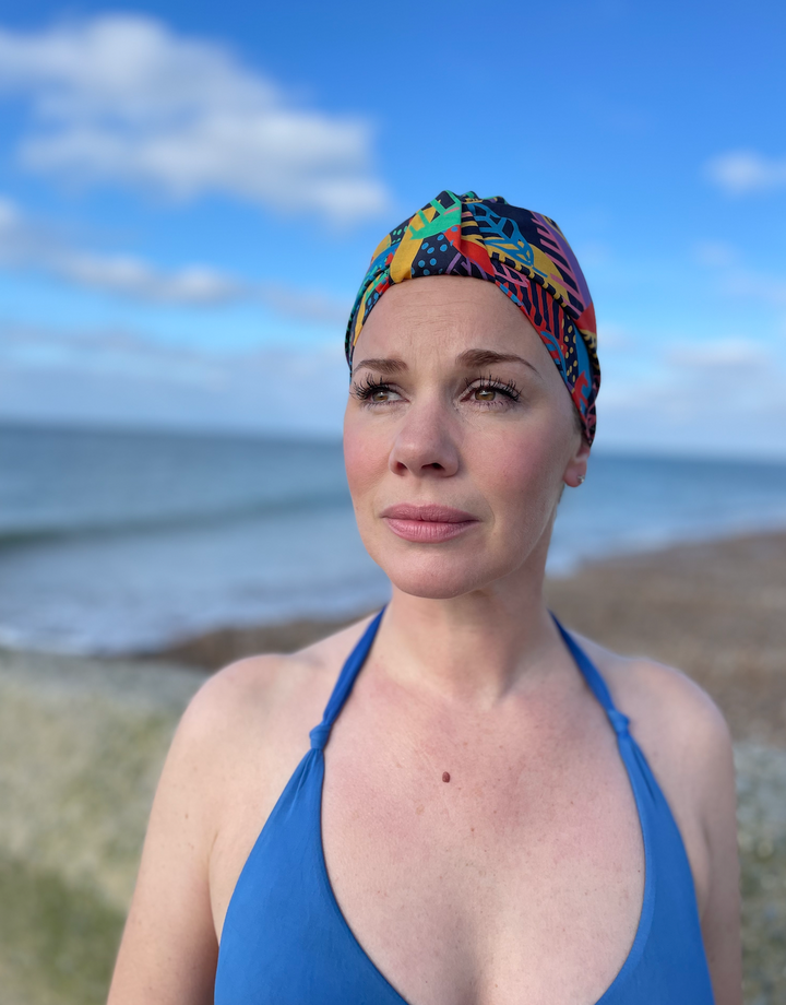 Salty Sea Knot - Swimming Cap Topper Swim Turban - Memphis Trail