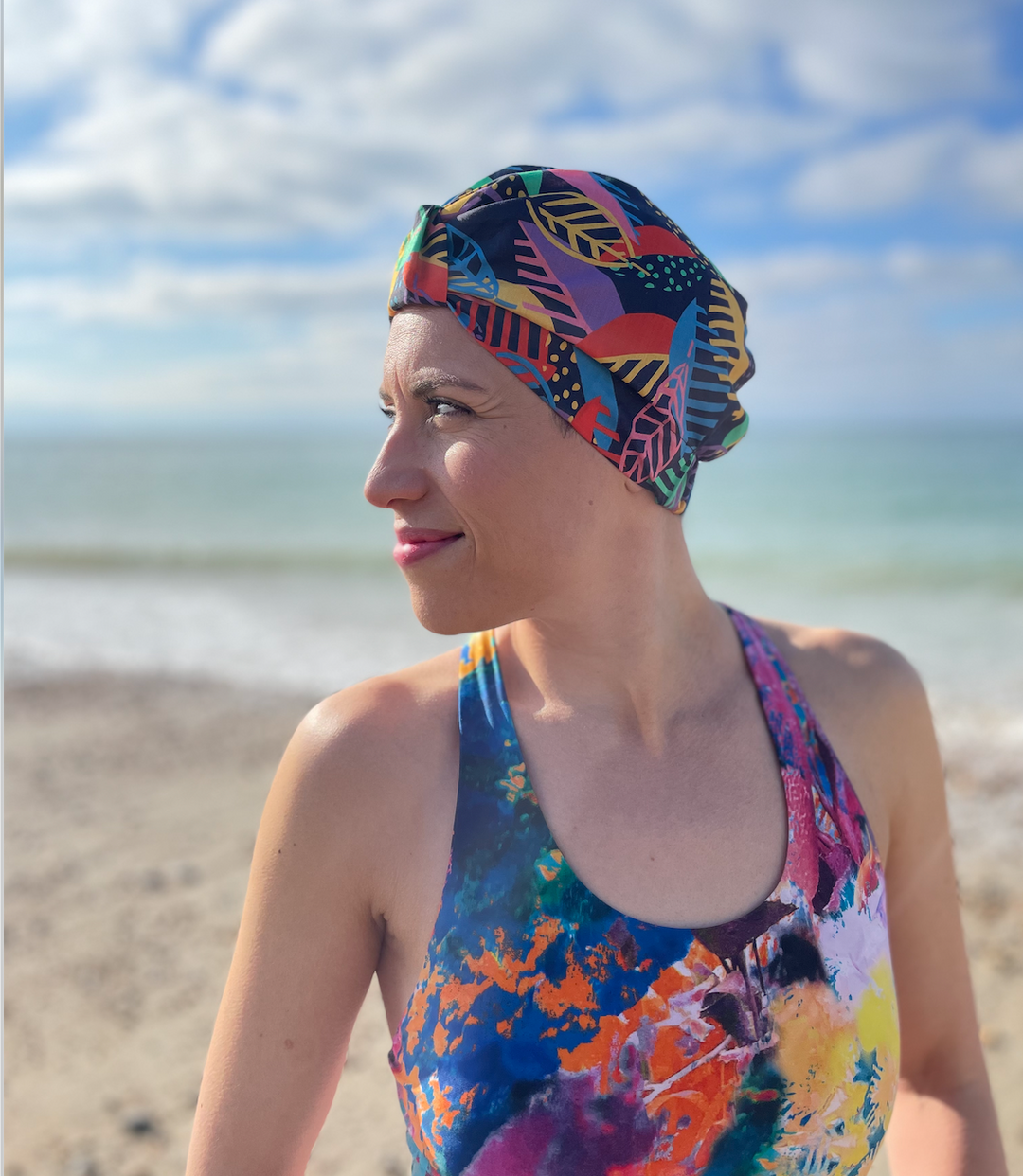 Salty Sea Knot - Swimming Cap Topper Swim Turban - Memphis Trail