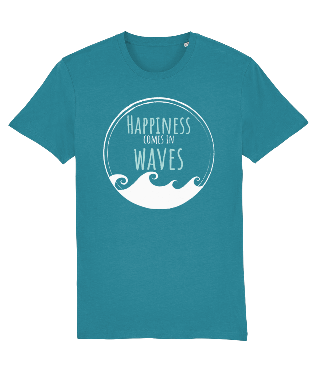 Happiness Comes In Waves Unisex Organic Cotton T-shirt