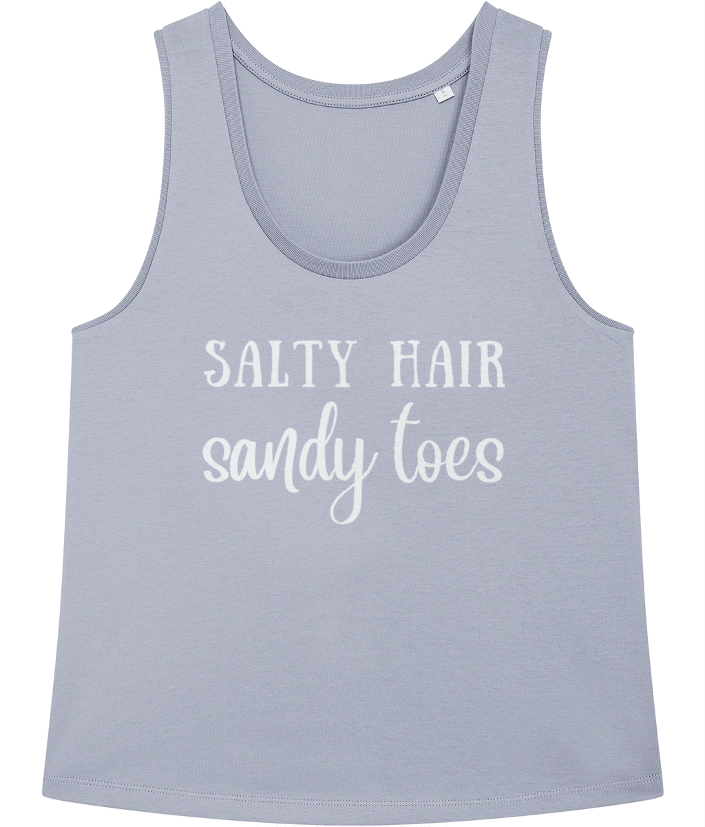 Salty Hair Sandy Toes 100% Organic Cotton Vest Top