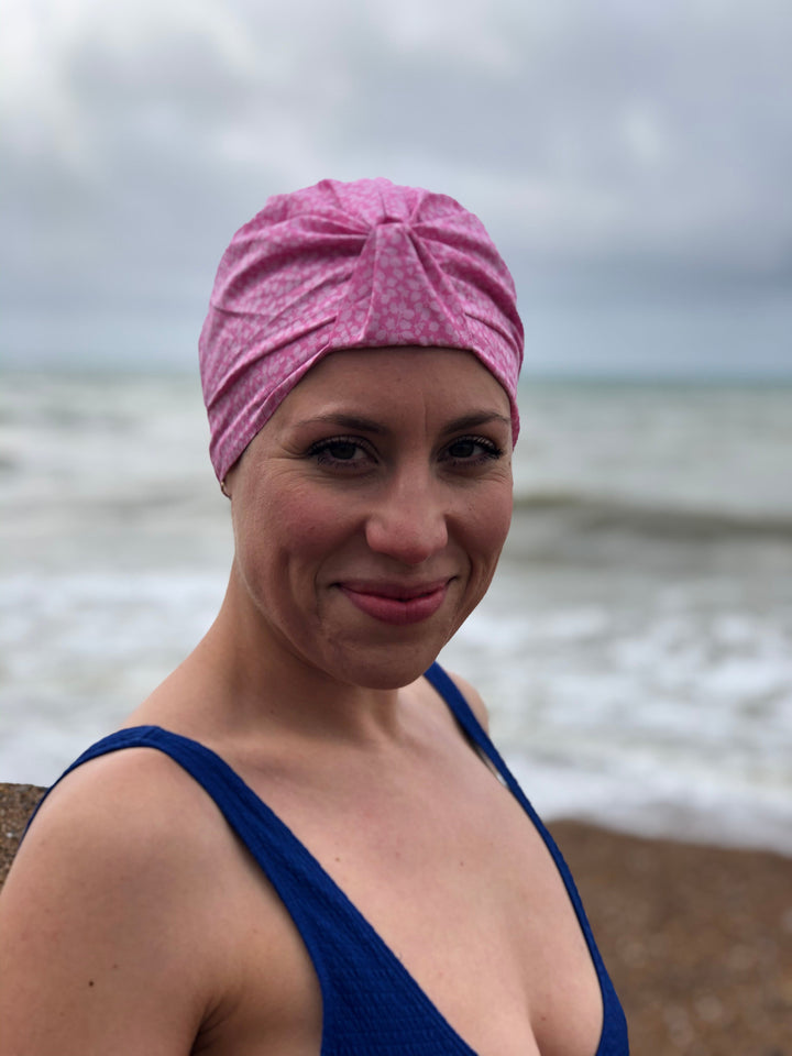 Salty Sea Knot - Swimming Cap Topper - Swim Turban - Pink Glenjade