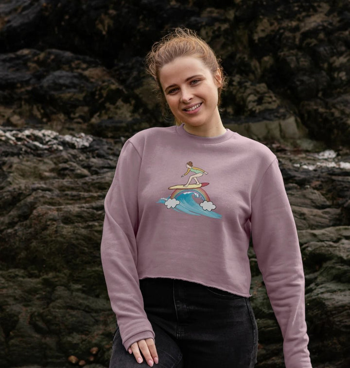'SURF THE RAINBOW' Ladies Boxy Jumper