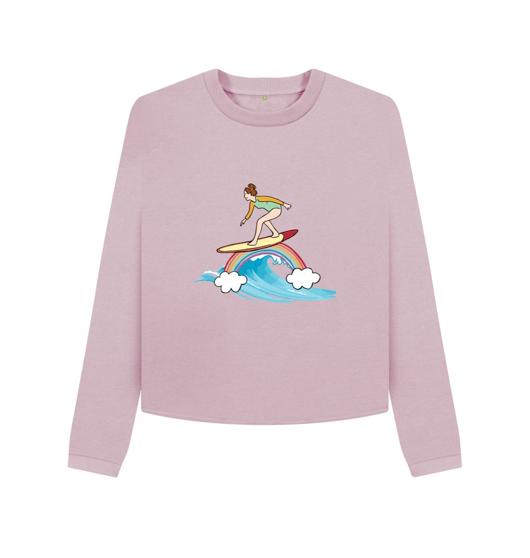Mauve 'RAINBOW SURF' Ladies Boxy Jumper