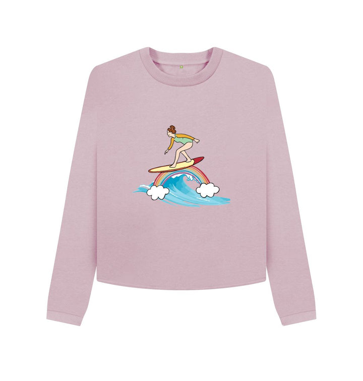 Mauve 'RAINBOW SURF' Ladies Boxy Jumper